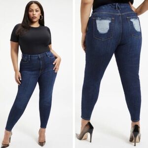 Good American Good Waist Crop Jeans Size 27 Distressed gwcb633op NWT.